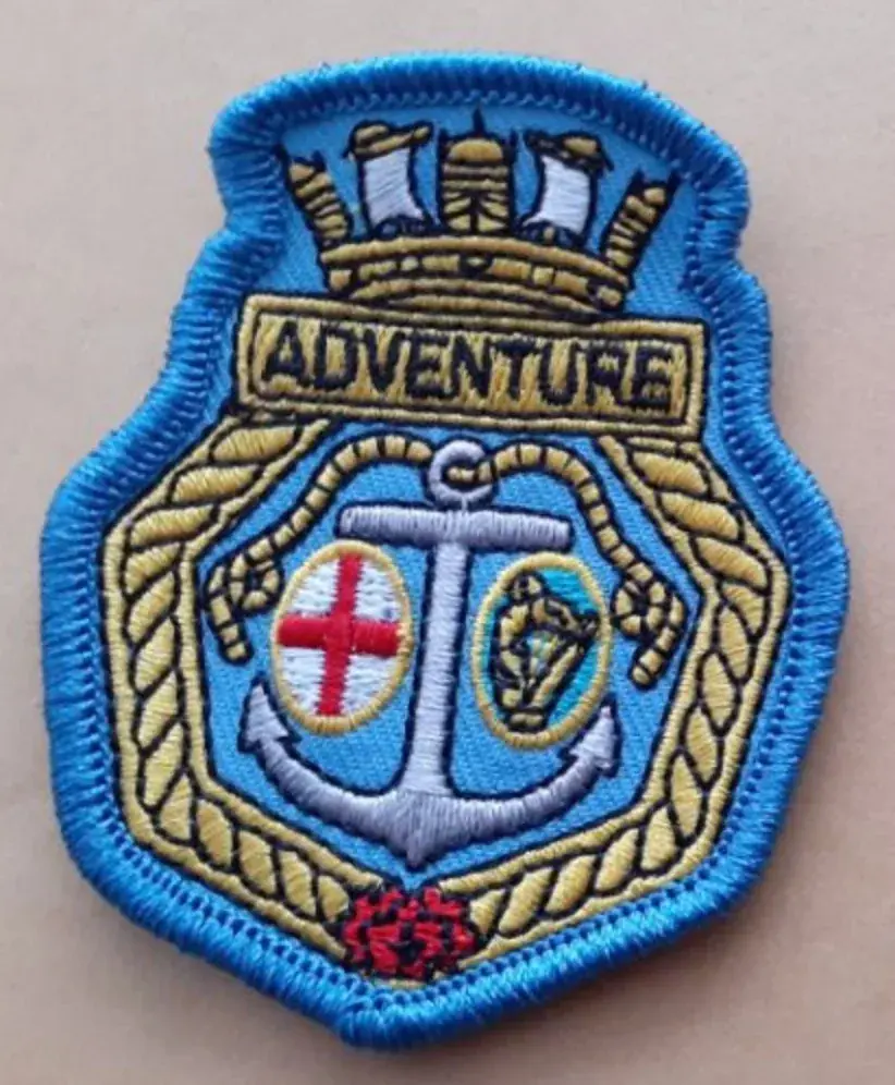 Blue and gold Adventure anchor crest patch